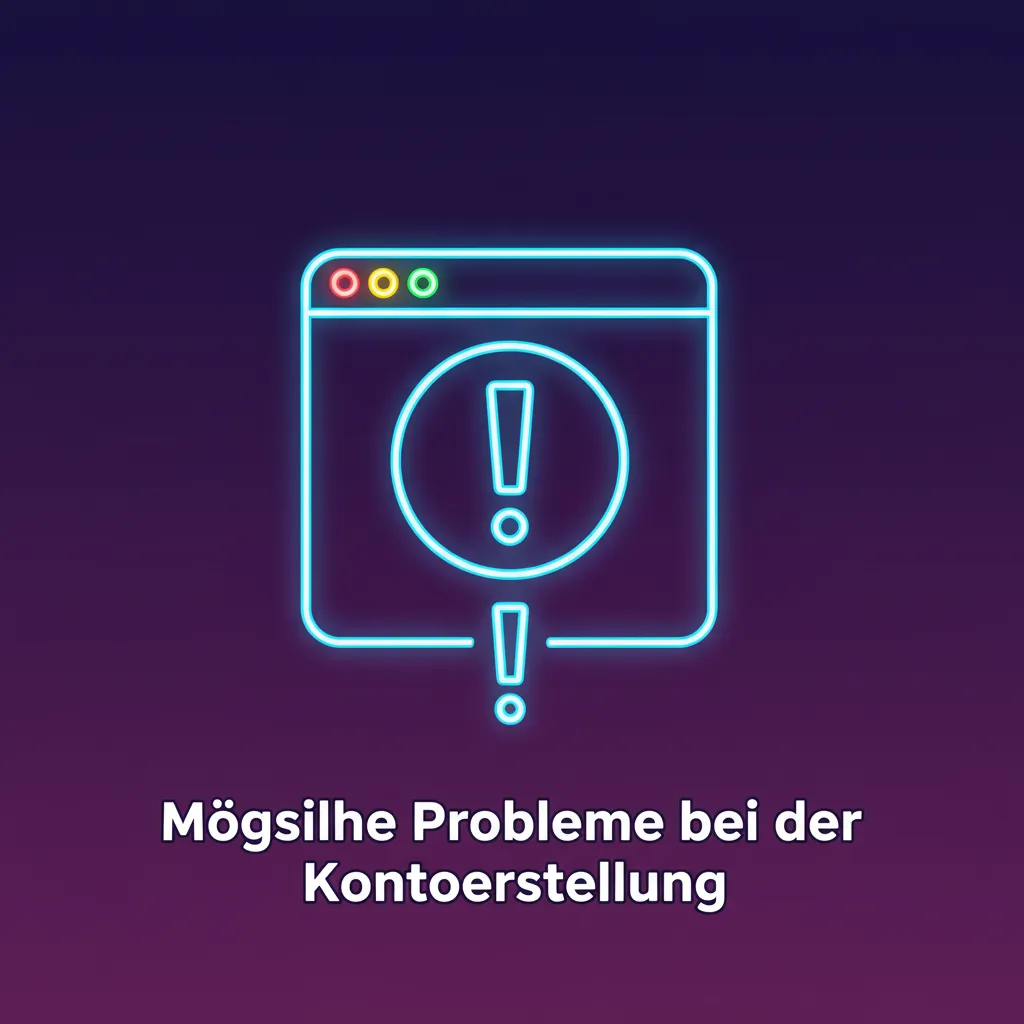 Infografik: Kontoerstellungsprobleme—Bestätigung fehlt, Dokument abgelehnt, Zahlungsweg, Sperre, Login. Support hilft.