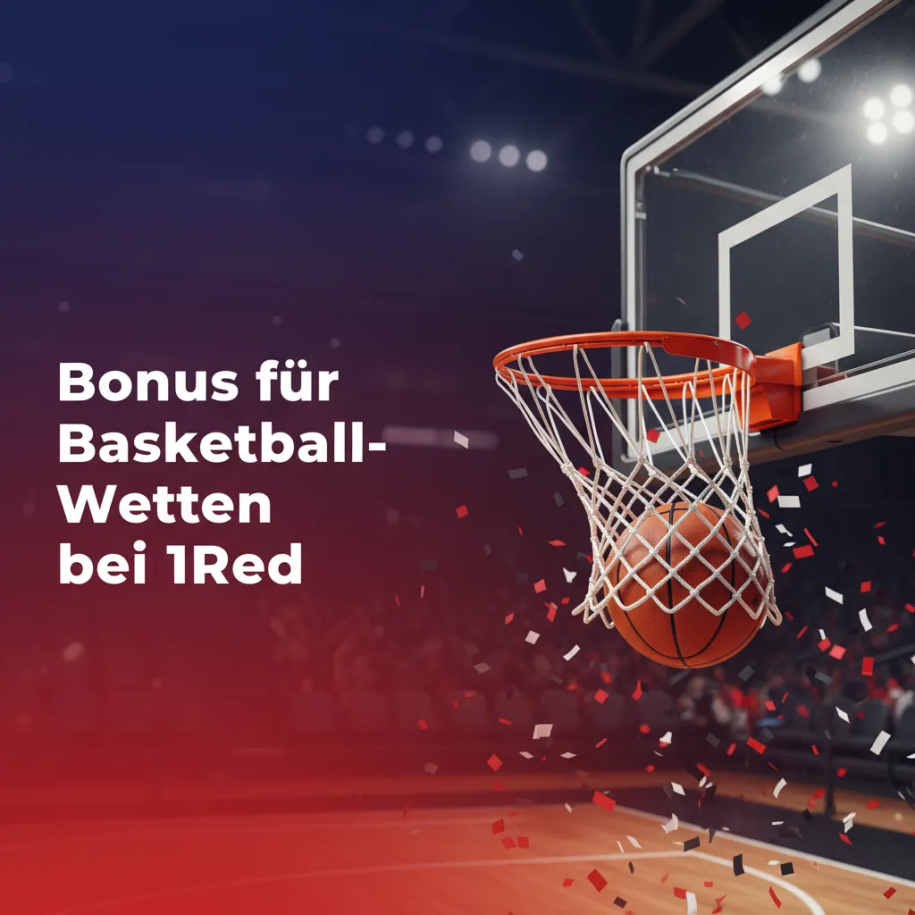 1Red Basketball-Wetten Bonus: Promo-Banner mit Basketball und Hinweis auf Bonusbedingungen und Aktivierung vor Einzahlung.
