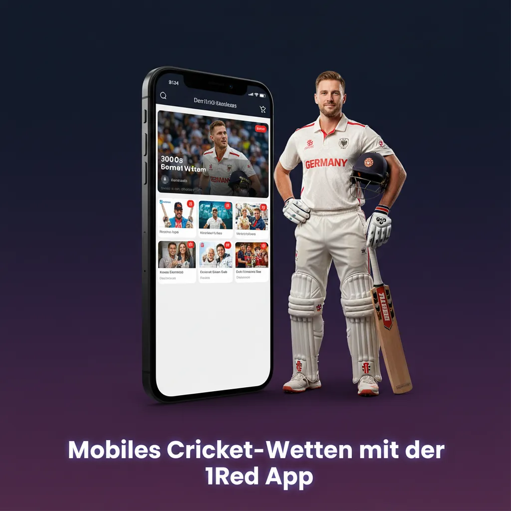 Smartphones mit 1Red PWA: Cricket‑Wetten, Live‑Quoten und Wettschein; als Web‑App auf Android/iOS zum Home‑Screen hinzufügen