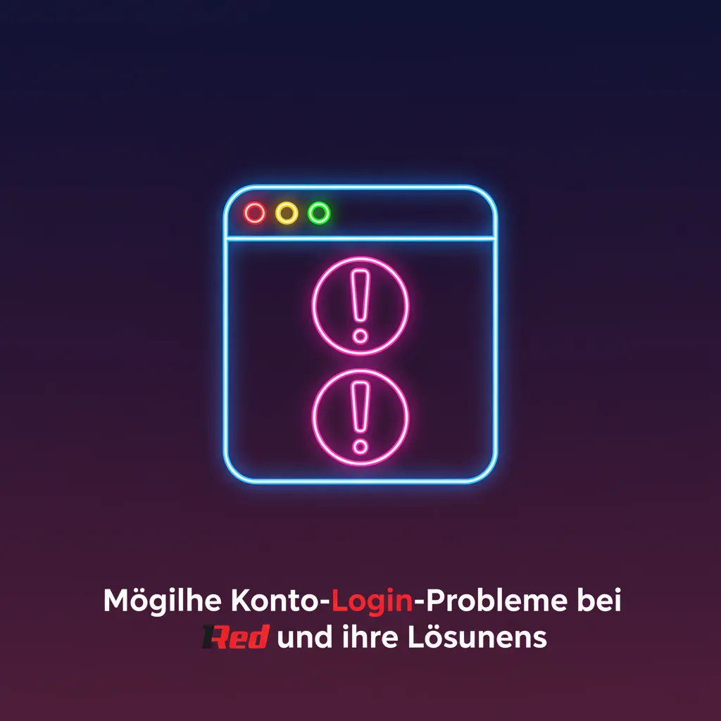 Infografik: 1Red Login-Probleme und Lösungen: falsches Passwort, kein 2FA, Konto gesperrt, keine E-Mail, Browserfehler.
