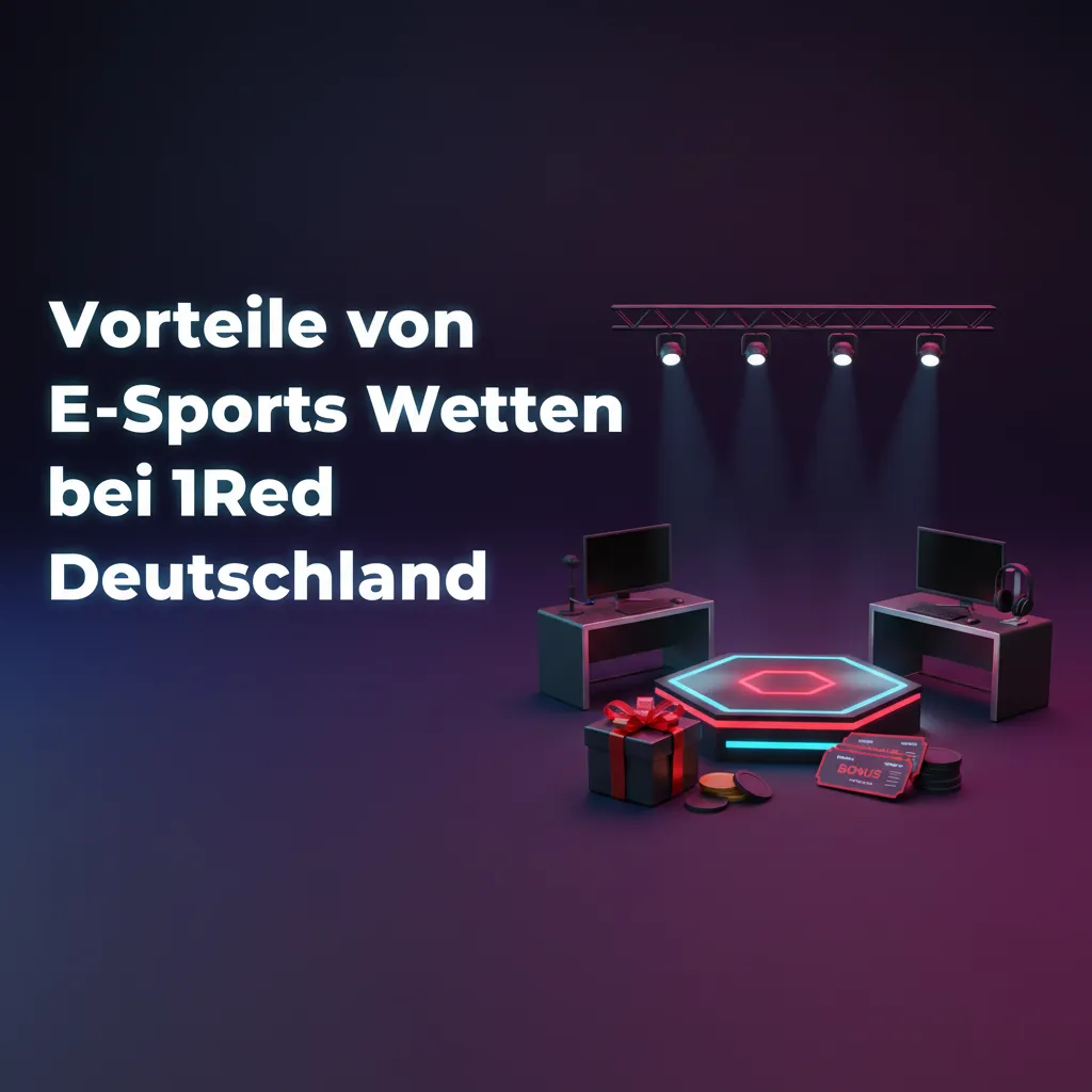Vorteile von E‑Sports Wetten bei 1Red DE: Boni, DE‑Zahlungen, 24/7 Support, Mobile App, Livewetten/Cashout, starke Quoten.