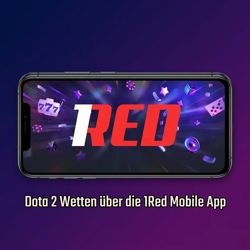 1Red Mobile App auf Smartphone mit Dota 2 Wetten, Esport-Märkten und Live-Wettoptionen für Android und iOS